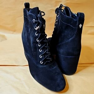 Sam Edelman Tate Leather Suede Bootie Heel - 6.5M